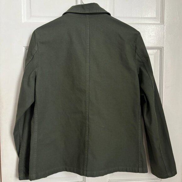 Vetra Chore Coat Jacket Green Olive Army Buttons Weaved Women's Small 42 S Jade - Picture 7 of 7